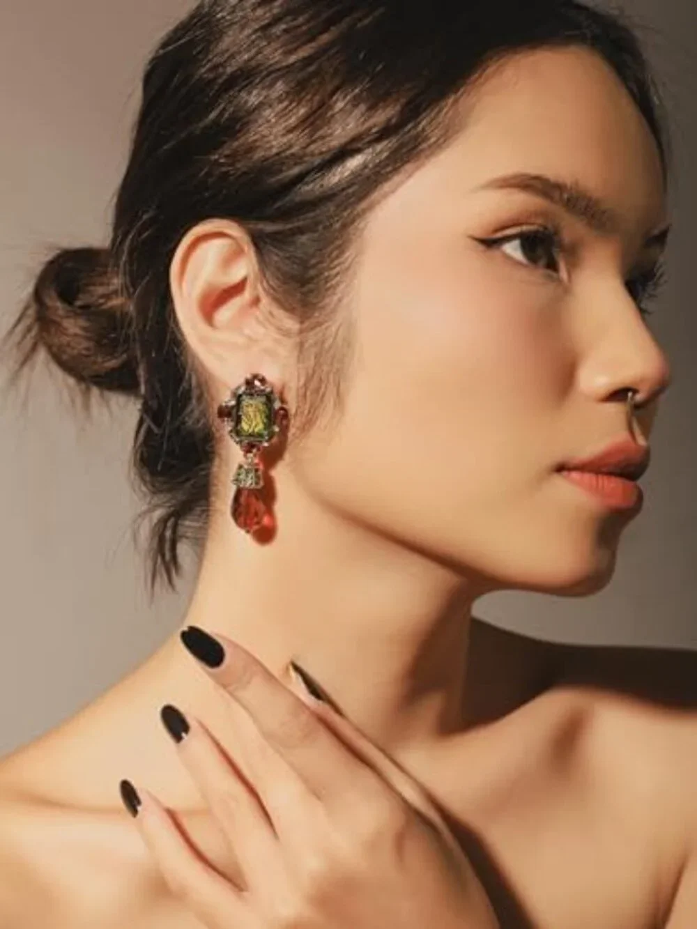 Baroque Victorian Green Brown Dangle Earrings Jewelry for Women